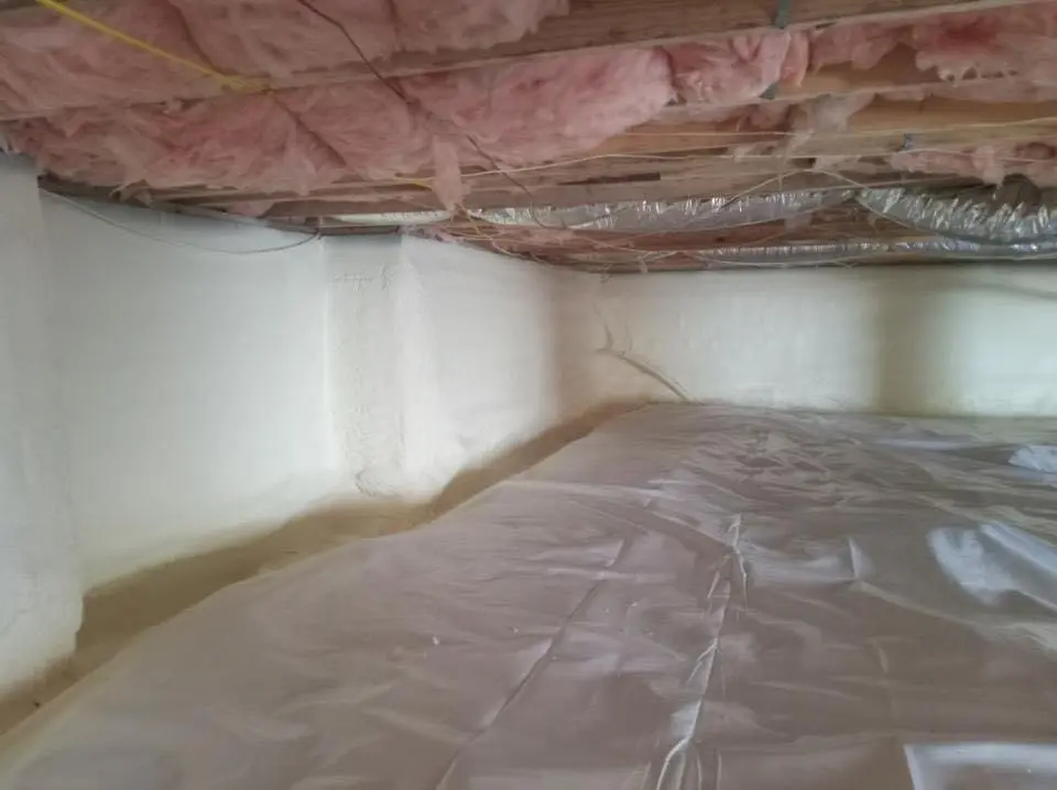 Crawl space encapsulation with closed-cell spray foam for Attic Insulation in Hugo